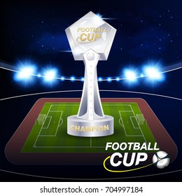 Soccer Football Cup and Stadium Lighting Vector