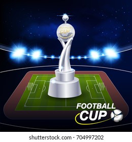 Soccer Football Cup and Stadium Lighting Vector