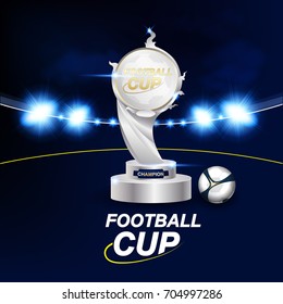 Soccer Football Cup and Stadium Lighting Vector
