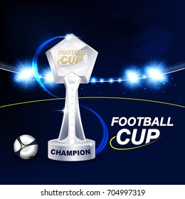 Soccer Football Cup and Stadium Lighting Vector