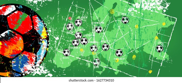 Soccer / Football design for the great soccer event, grunge style vector illustration