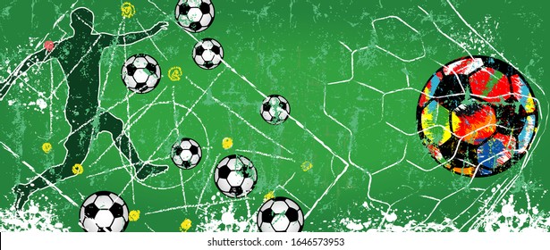 Soccer / Football design for the great soccer event in 2020, grunge style vector illustration