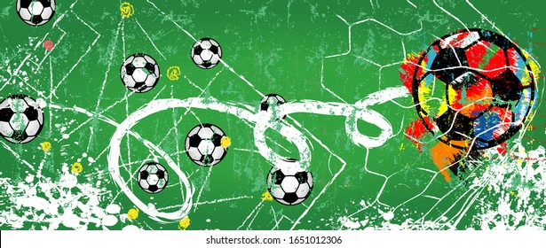 Soccer / Football design for the great soccer event in 2020, grunge style vector mock up