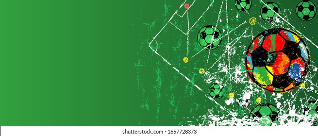 Soccer / Football design for the great soccer event in 2020, grunge style vector mock up