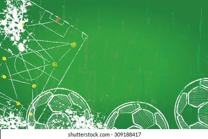 Soccer or Football design template, fictional artwork, free copy space, vector 