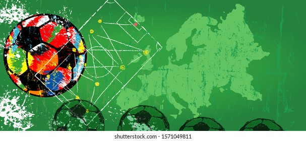 Soccer / Football design template for the great soccer event in 2020,free copy space, vector 
