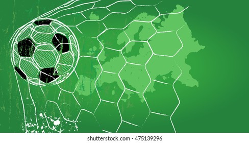 Soccer / Football design template,europe map,free copy space, vector 