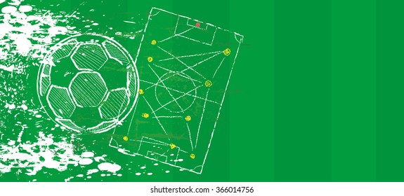 Soccer or Football design template,free copy space, vector format, fictional artwork