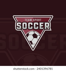 soccer football emblem logo vector illustration template icon graphic design. ball sport sign or symbol with badge shield for club or team sport