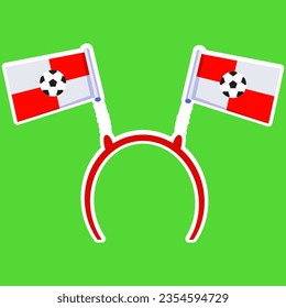 Soccer football fan items and accessories vector illustration isolated on green background