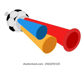 soccer football fan items and accessories flat style vector illustration isolated on white background