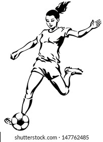 Soccer Football Female Player Vector