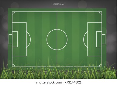 Soccer football field background. Vector abstract background for soccer sport.