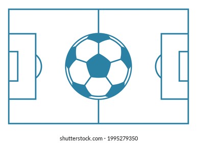 Soccer football field and ball icon