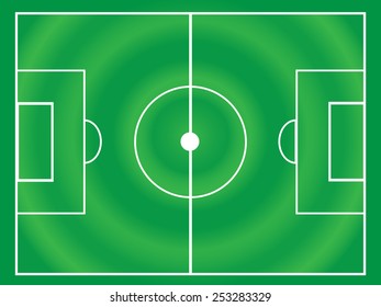 soccer or football field circle line vector