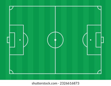 Soccer or football field flat design illustration