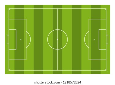 Soccer or football field. Green grass field background. Top view. Template design for presentation, tactical schemes. Vector illustration
