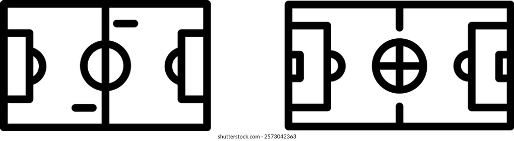 "Soccer Football Field Icon - Representation of the Sport's Essential Play Area"