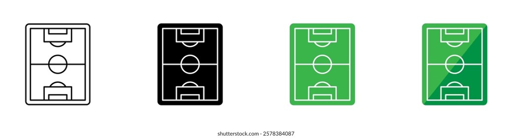 Soccer, football field icon. Vector Illustration. EPS 10