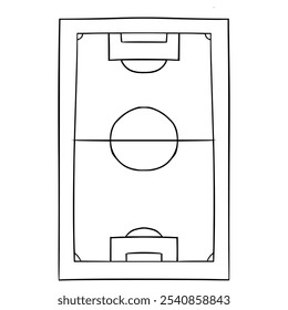 soccer football field illustration hand drawn outline vector