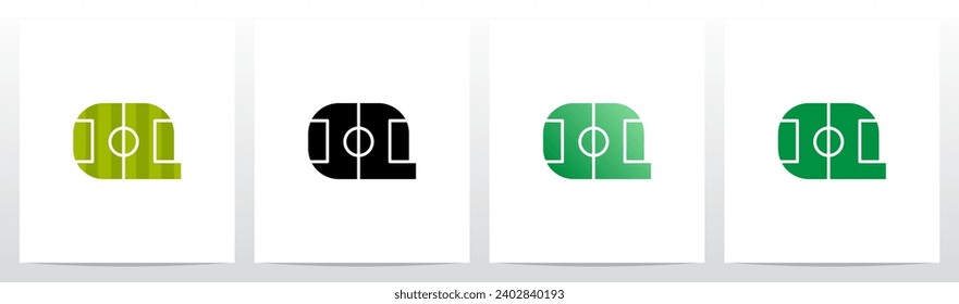 Soccer Football Field Letter Logo Design Q