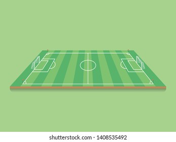Soccer, Football field on light green background.
