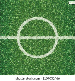 Soccer football field pattern and texture for background with center line. Vector illustration.