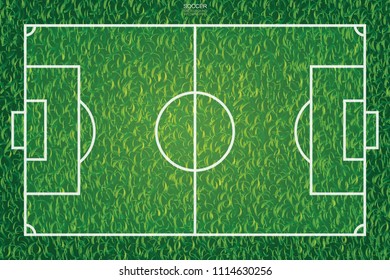 Soccer football field pattern and texture for background. Vector illustration.