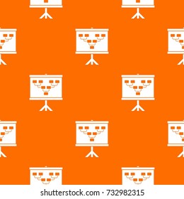 Soccer or football field scheme pattern repeat seamless in orange color for any design. Vector geometric illustration