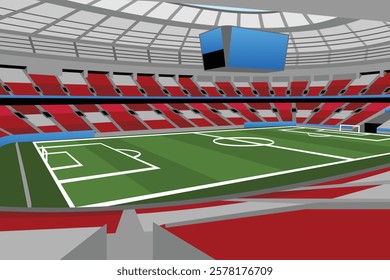 Soccer Football Field Stadium Vibrant Colorful Vector for Background