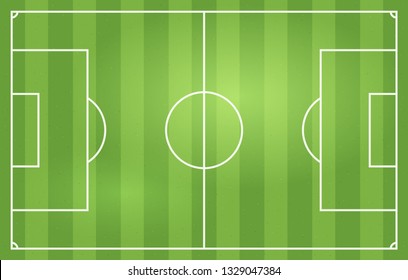 Soccer or football game field top view. Vector illustration.