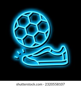 soccer football game neon light sign vector. soccer football game illustration