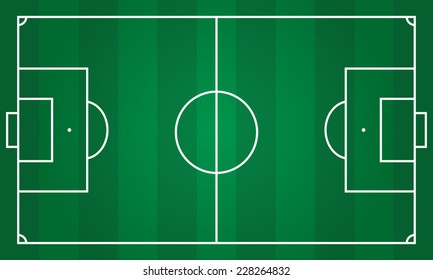 Soccer or football game realistic blackboard. Green background for sport strategy. Vector infographic element. 
