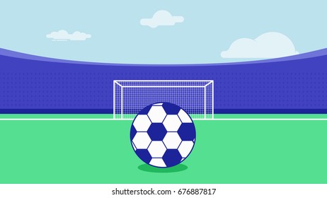 Soccer, Football Game Stadium with seats and ball