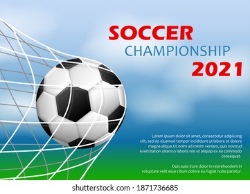 Soccer or football game tournament 2021 concept. Vector illustration EPS10