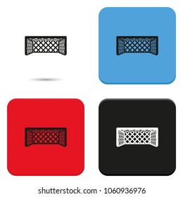 Soccer football gate flat vector icon.