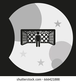 Soccer football gate and football player icon.