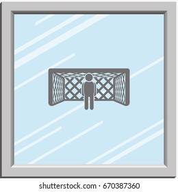 Soccer football gate and football player icon.