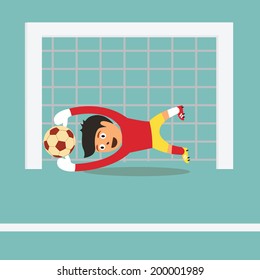 Soccer football goalkeeper in action