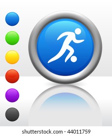 Soccer (Football) Icon on Internet Button Original Vector Illustration