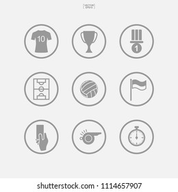 Soccer football icon set for template design. Abstract soccer sign and symbol.Vector illustration.