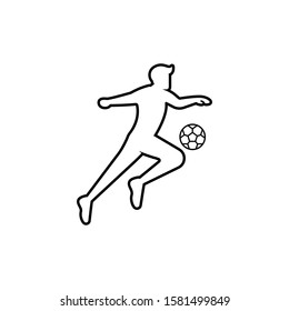 soccer or football icon. vector flat outline silhouette illustration for graphic and web design isolated on white background. sport soccer or football design for symbol, logo, website, app.