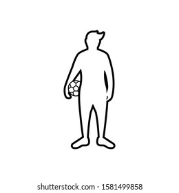 soccer or football icon. vector flat outline silhouette illustration for graphic and web design isolated on white background. sport soccer or football design for symbol, logo, website, app.