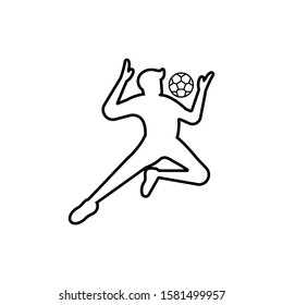 soccer or football icon. vector flat outline silhouette illustration for graphic and web design isolated on white background. sport soccer or football design for symbol, logo, website, app.