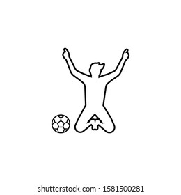 soccer or football icon. vector flat outline silhouette illustration for graphic and web design isolated on white background. sport soccer or football design for symbol, logo, website, app.