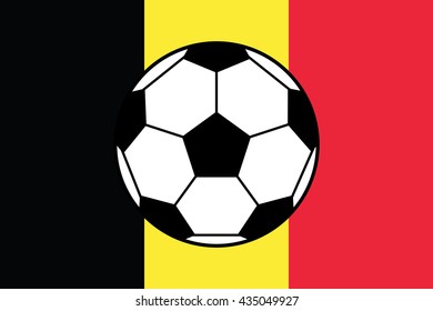 Soccer Football soccer icon Vector illustration. Flat design.Belgium flag.