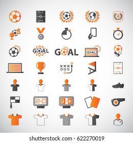 Soccer, football  Icons set. Illustration eps10. Vector