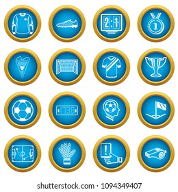 Soccer football icons set. Simple illustration of 16 soccer football vector icons for web