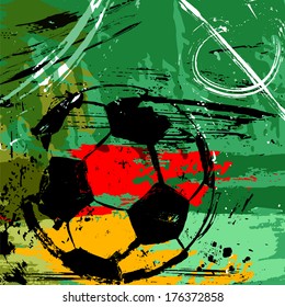 soccer / football illustration, free copy space, with soccer ball, germany