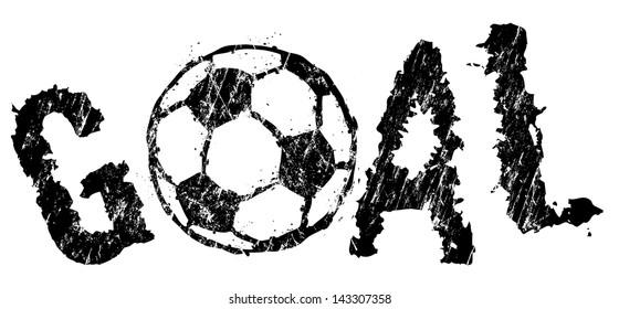 soccer / football illustration, grungy style,vector